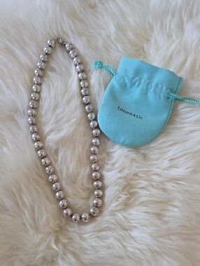 Gorgeous Vintage Tiffany & Co Sterling Silver 10mm Bead Necklace 🩶🎁❤️